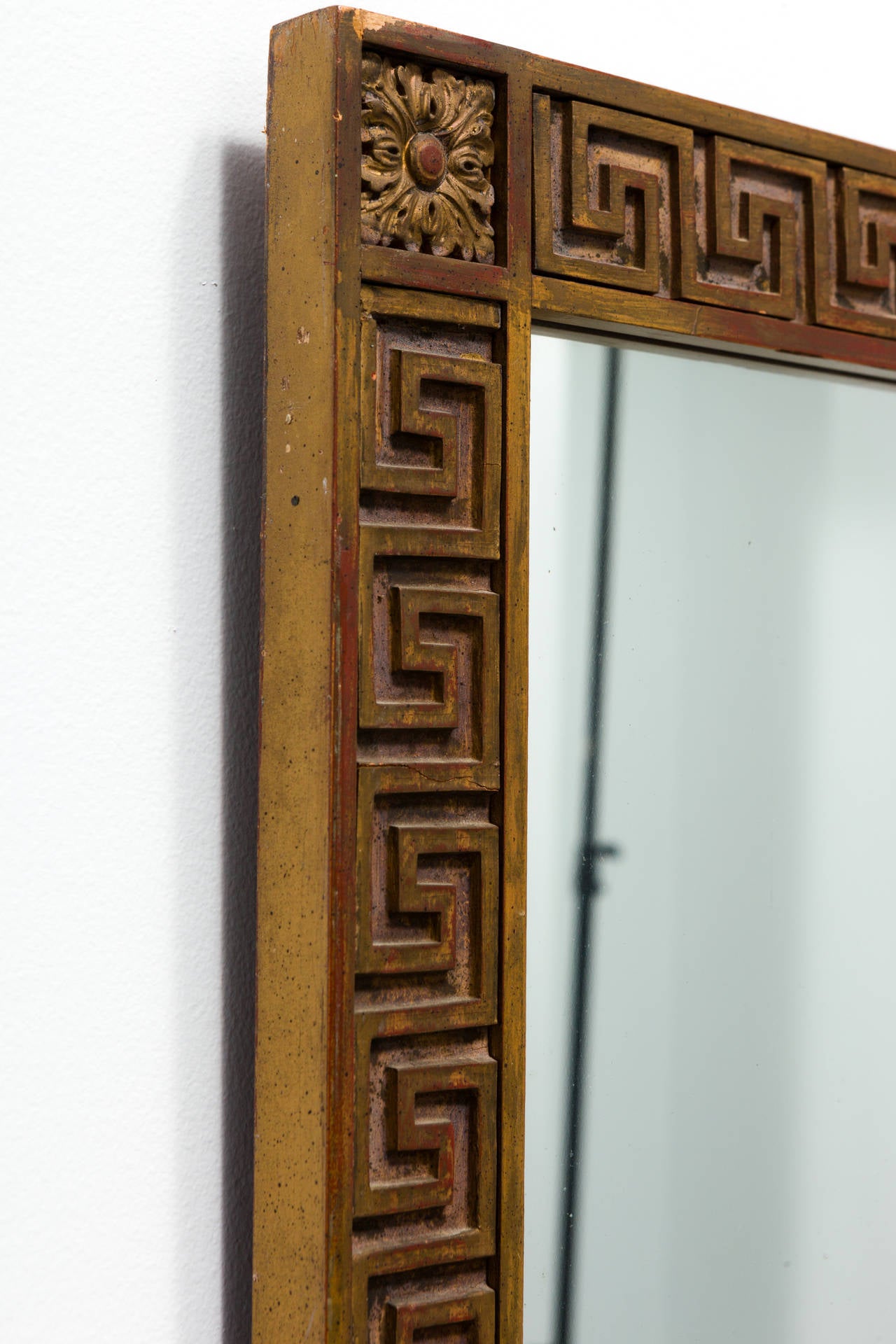 Wood Gold Finish  Greek Key Mirror 2