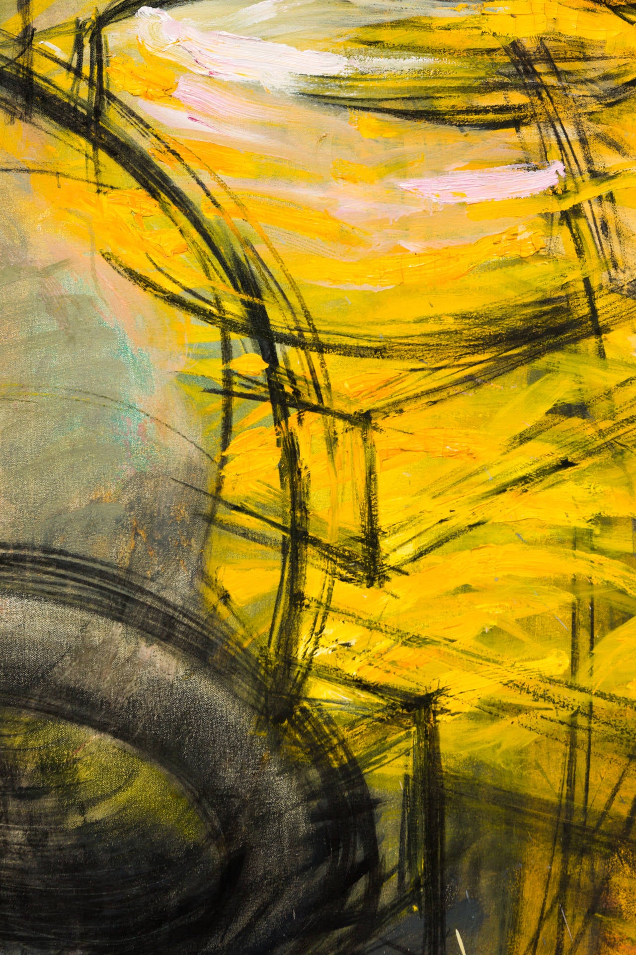 Large Yellow Abstract Painting 1