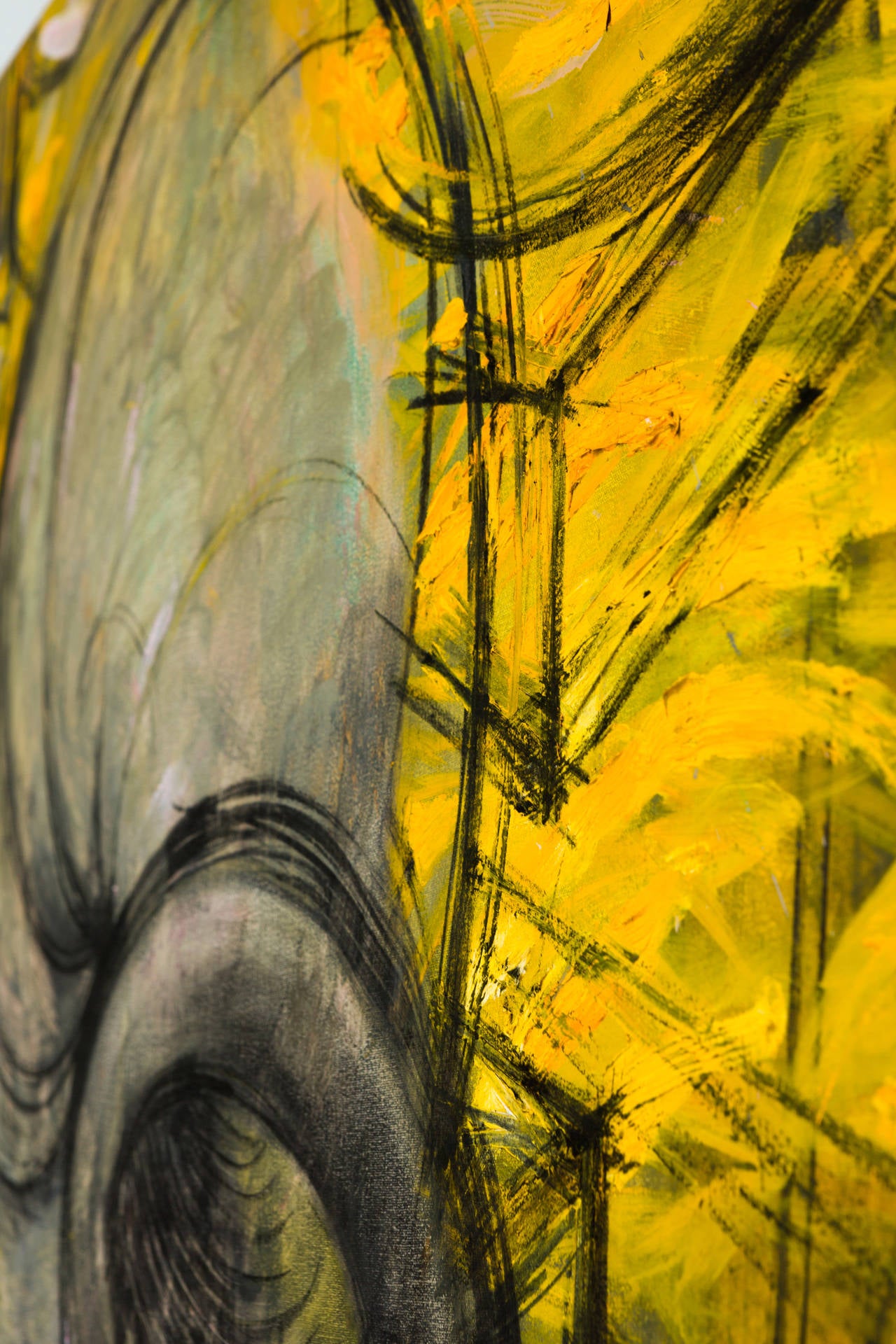 Large Yellow Abstract Painting 2