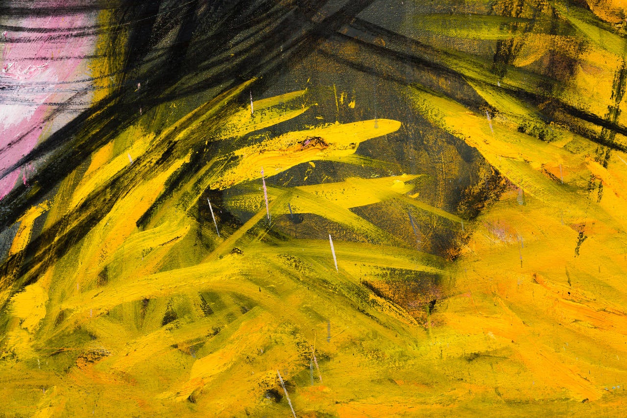 Large Yellow Abstract Painting 4