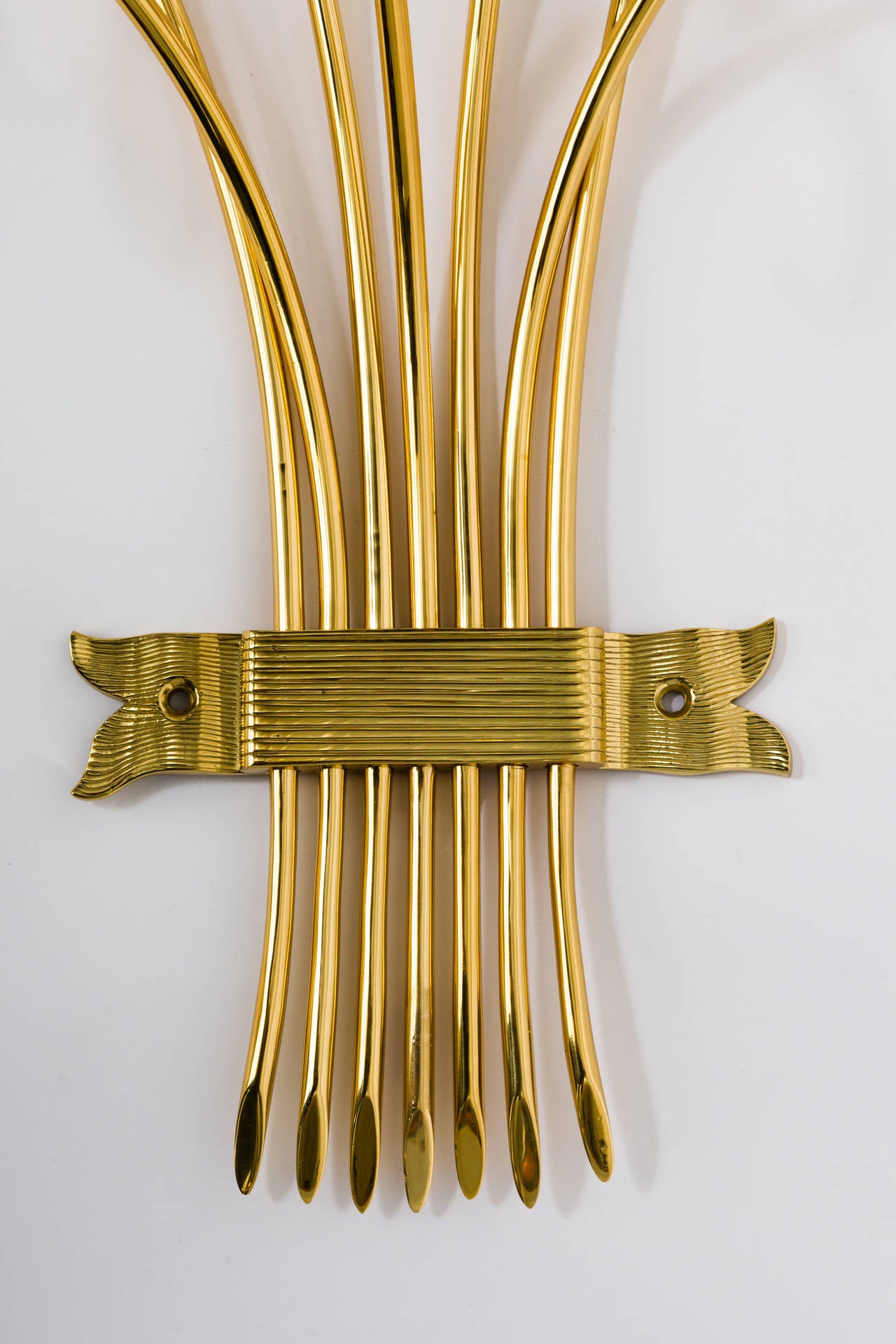 20th Century Brass Sconces Wall Lights in the Manner of Tommi Parzinger For Sale