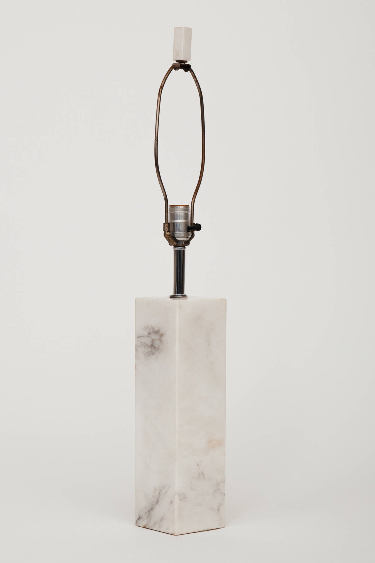 Table lamp base made of Carrara Marble, Italy.
Matching finial.