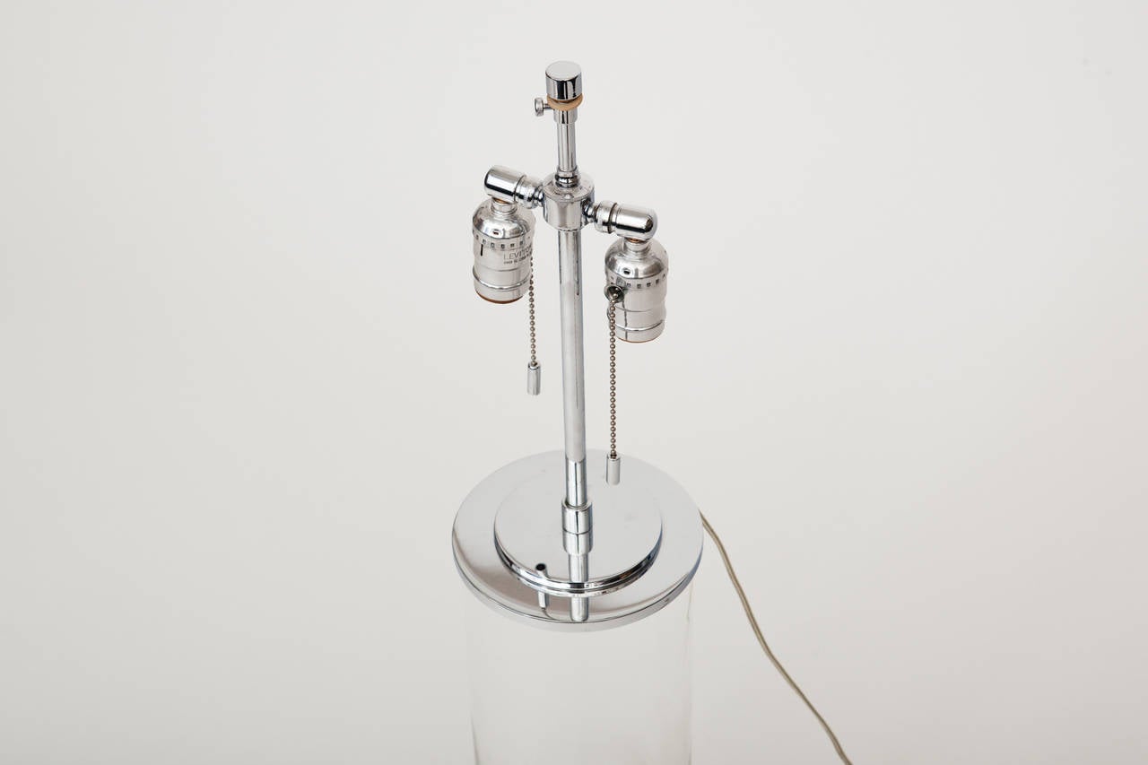 Late 20th Century Clear Glass Cylinder Lamp