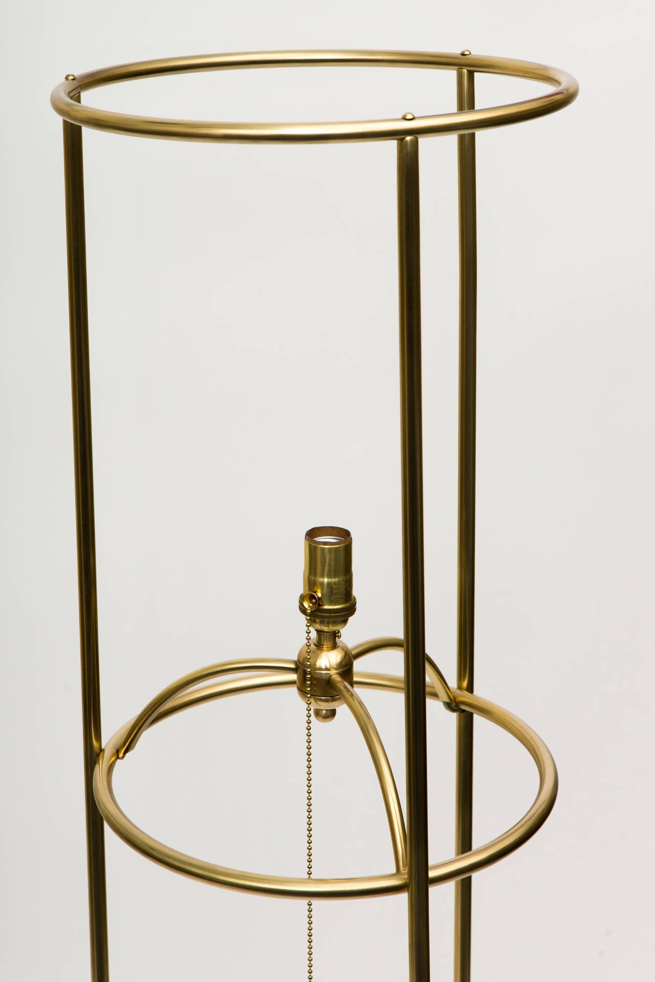 Pair of Tripod Brass Floor Lamps in the Manner of T.H. Robsjohn-Gibbings 4