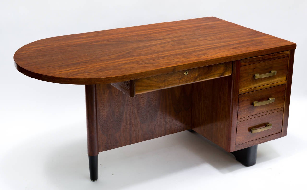 American Antique Art Deco Walnut Desk