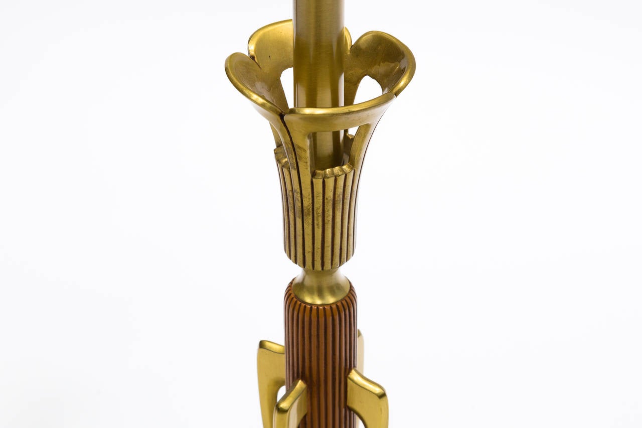 Pair of Brass Sculptural Rembrandt Table Lamps In Good Condition In Tarrytown, NY