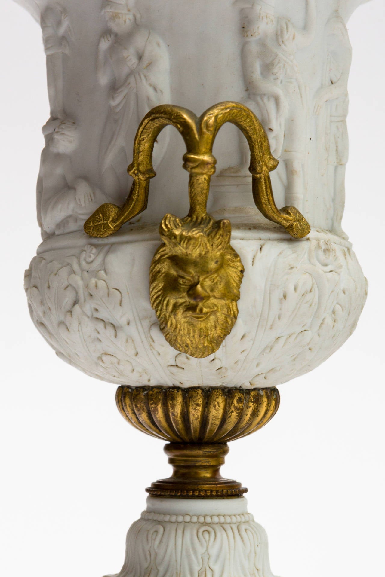 Pair of French Parian Ware Urn Lamps 2