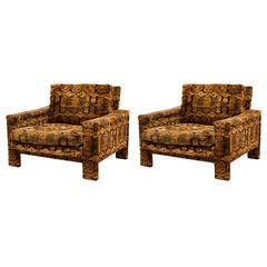 Pair of Milo Baughman Upholstered Chairs