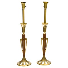 Pair of Brass Sculptural Rembrandt Table Lamps