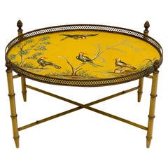 Tole Bird Tray Table and Base