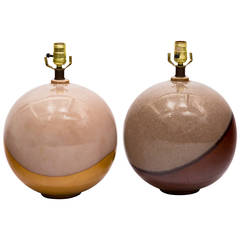 Pair of Ceramic Ball-Shaped Table Lamps