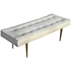Milo Baughman Style Tufted Bench