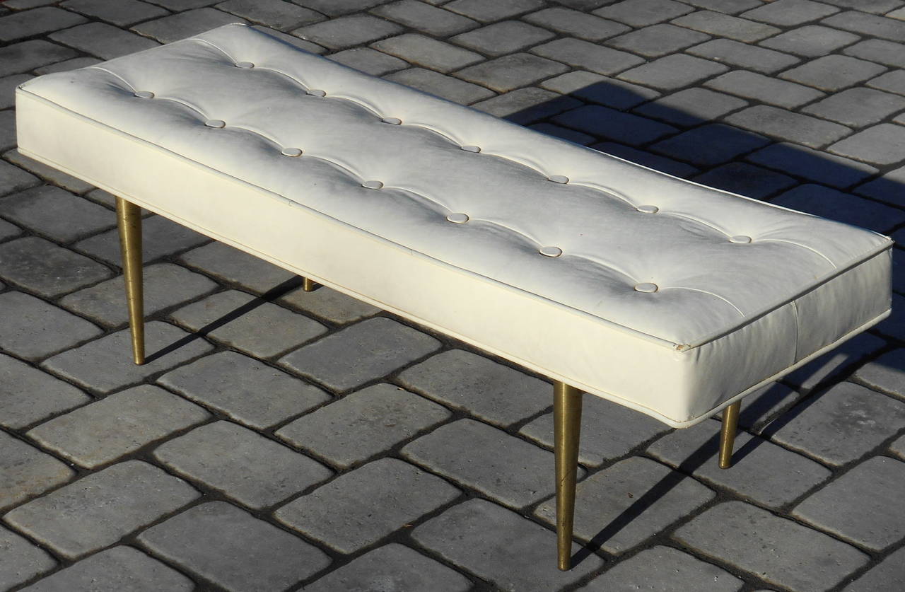 Milo Baughman Style Tufted Bench
