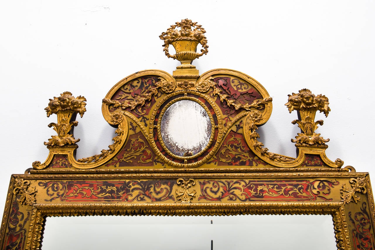 Louis XIV Napoleon III Ormolu Boulle Mirror For Sale