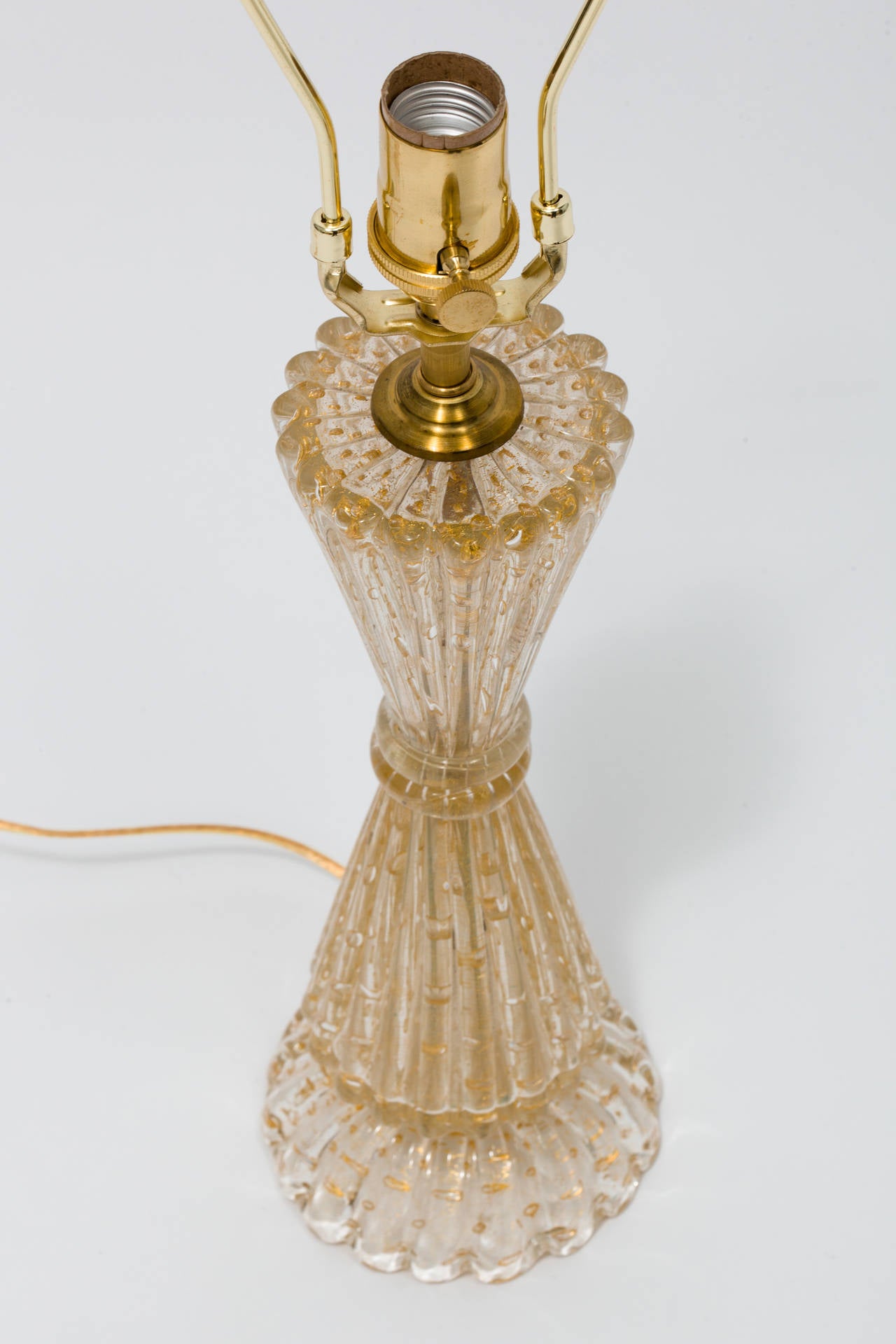 Petite Murano glass lamp in the style of Barovier & Toso. Handblown glass 