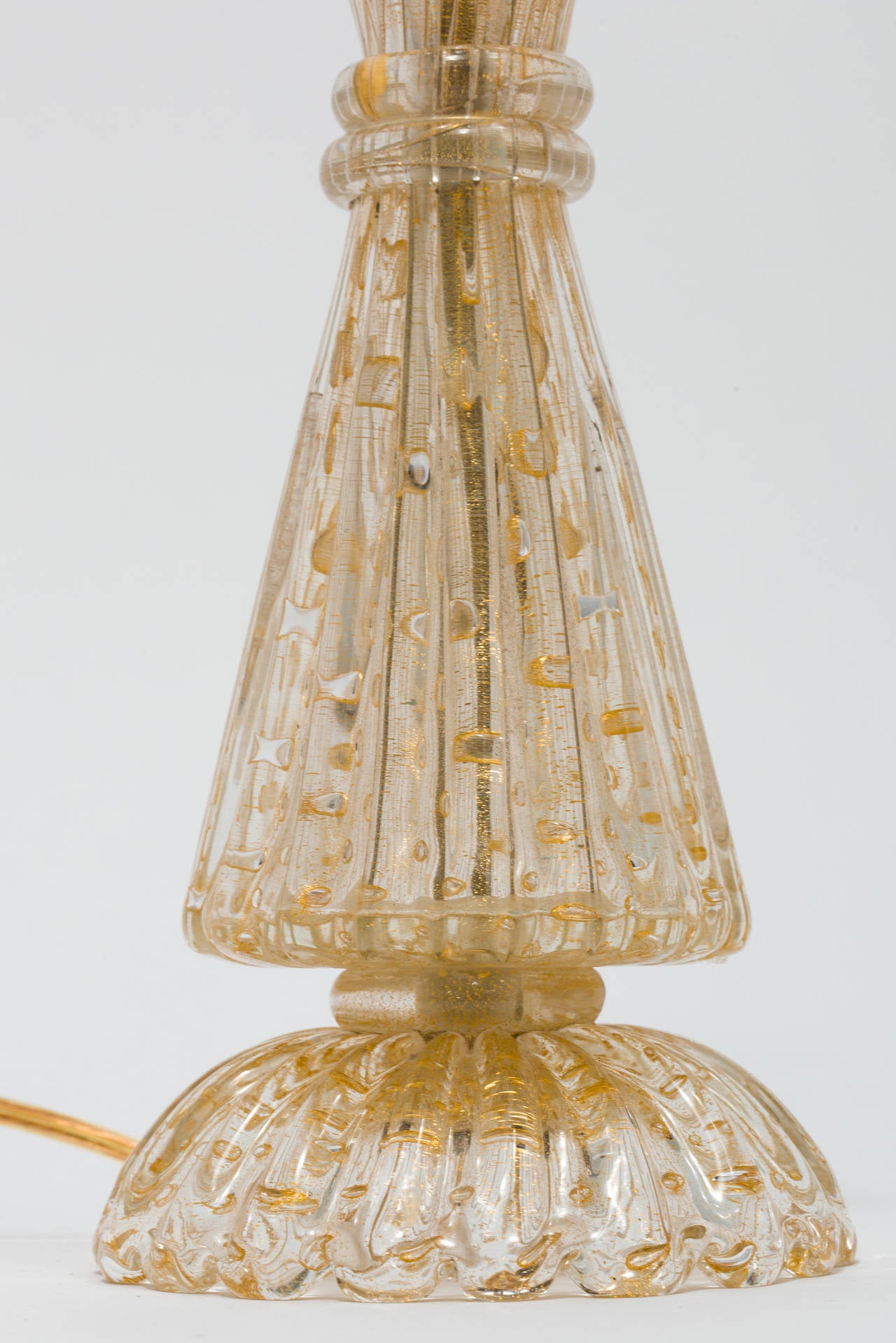 Petite Barovier & Toso Style Lamp In Fair Condition In Tarrytown, NY