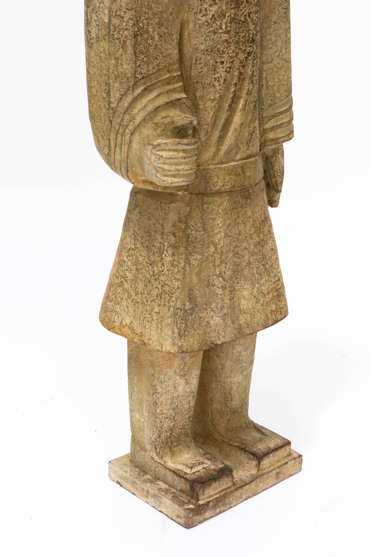 Carved Stone Asian Guard Statue 2