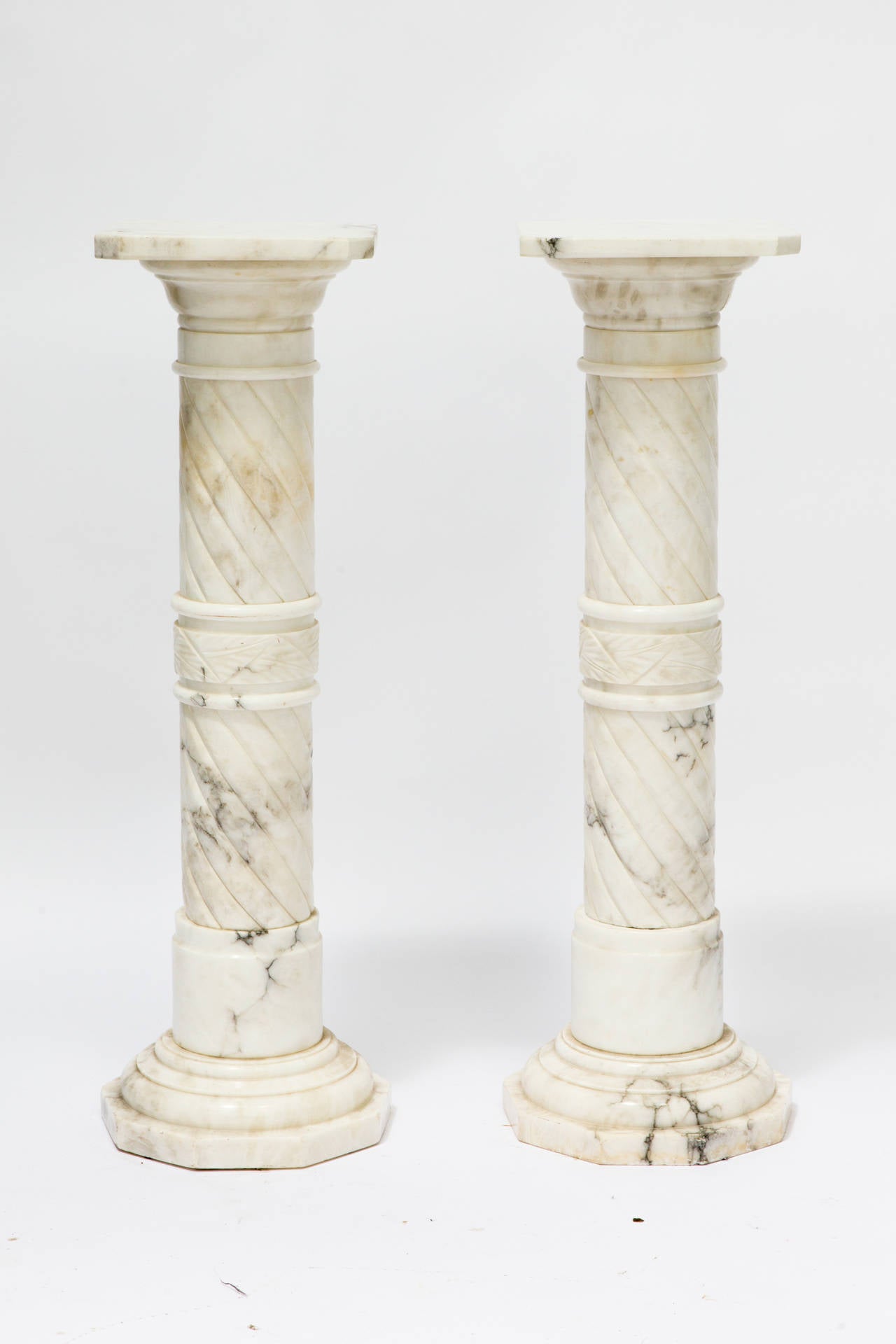 Pair of Marble Pedestals 1