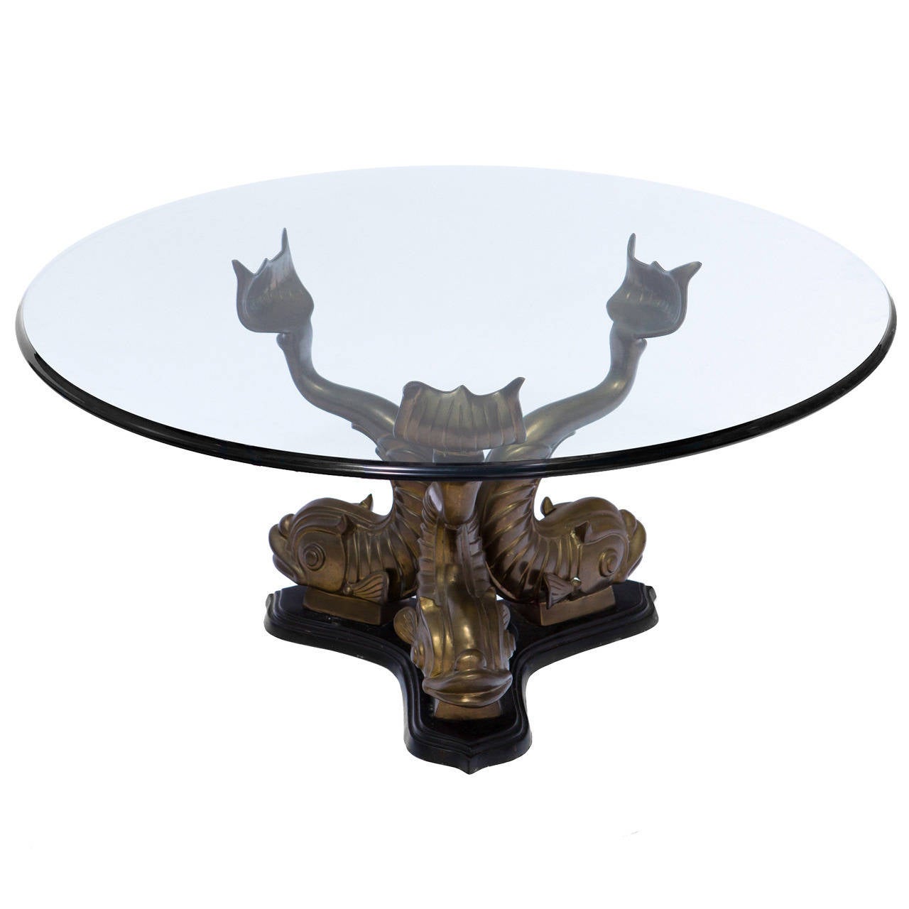 Brass Italian Dolphin Coffee Table at 1stDibs