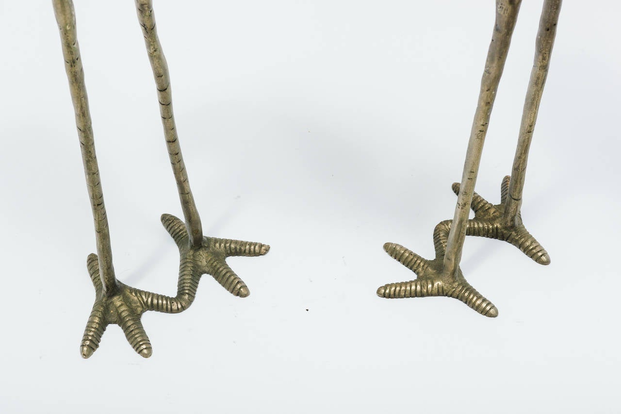 Pair of Tall Silvered Cranes In Good Condition In Tarrytown, NY