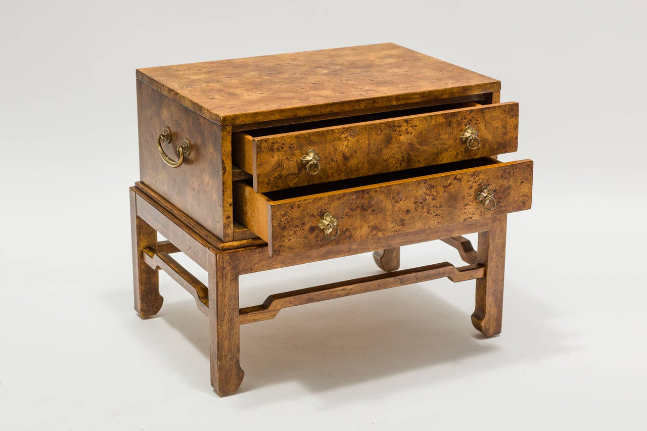 Asian Style Burlwood Cabinet In Good Condition In Tarrytown, NY