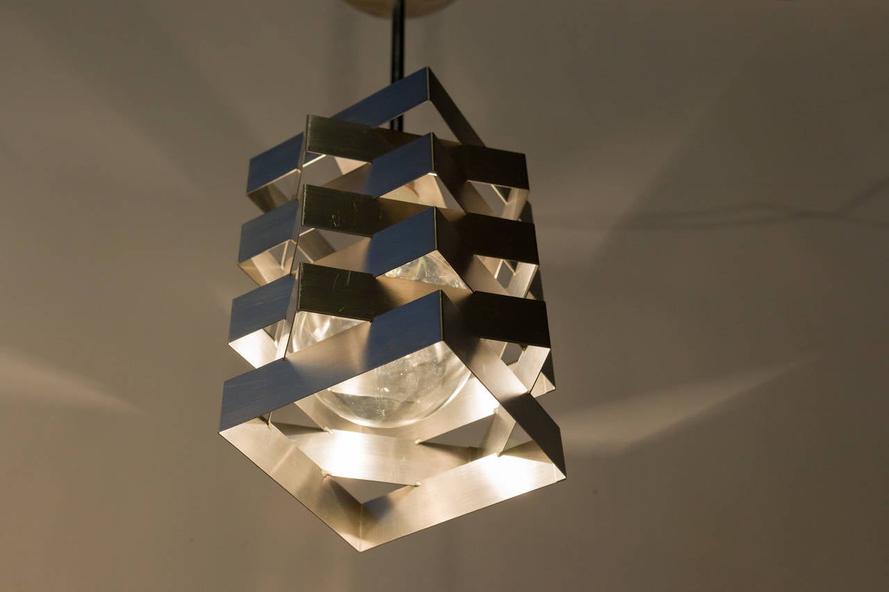 Metal Midcentury Geometric Pendant by Niels Esmann and Hans C. Jensen For Sale