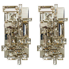 Nickel Plated and Hand Cut Crystal Sconces 11