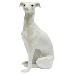 Vintage Oversized Italian Ceramic Greyhound