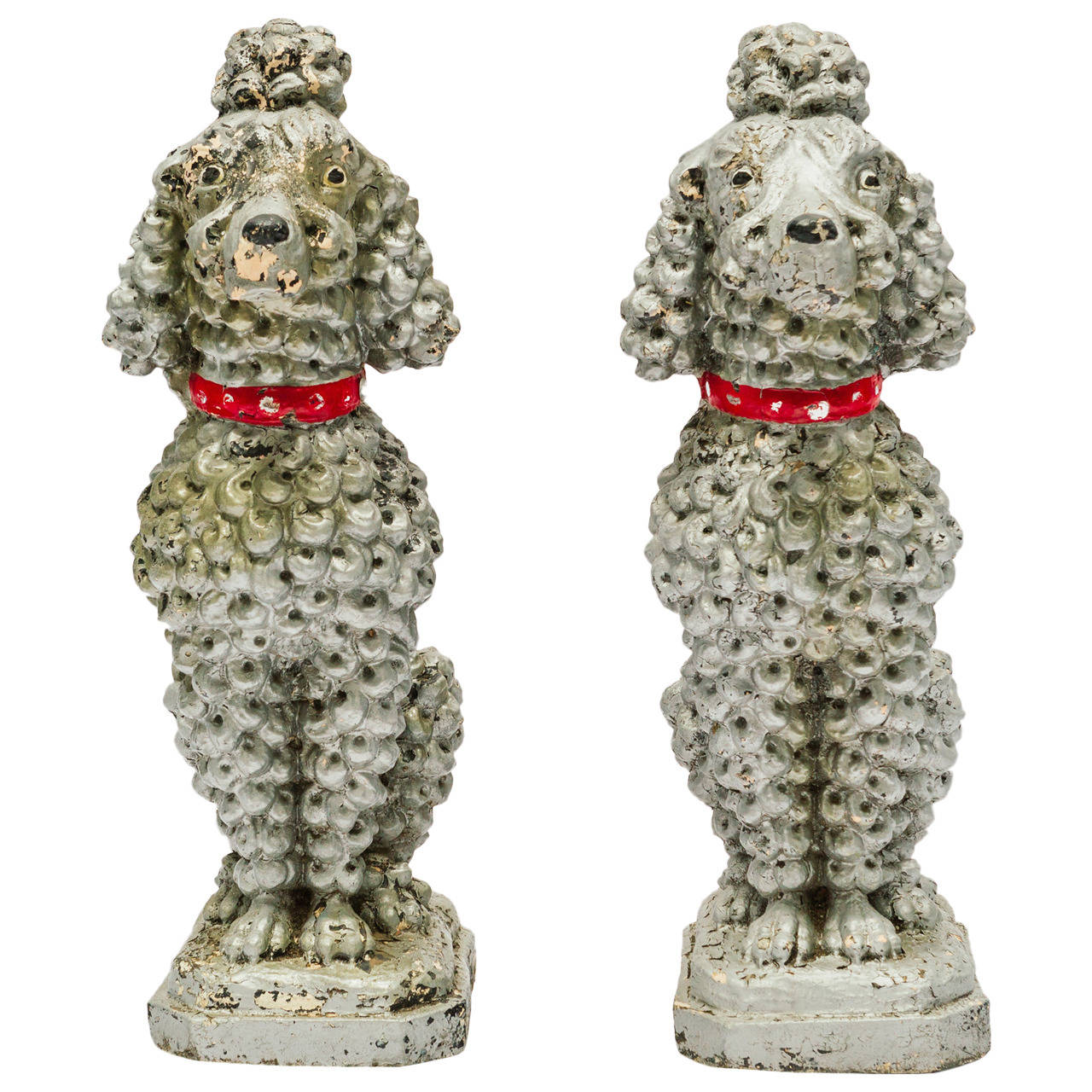 Vintage French Poodle Dog Statue In CastStone ubicaciondepersonas