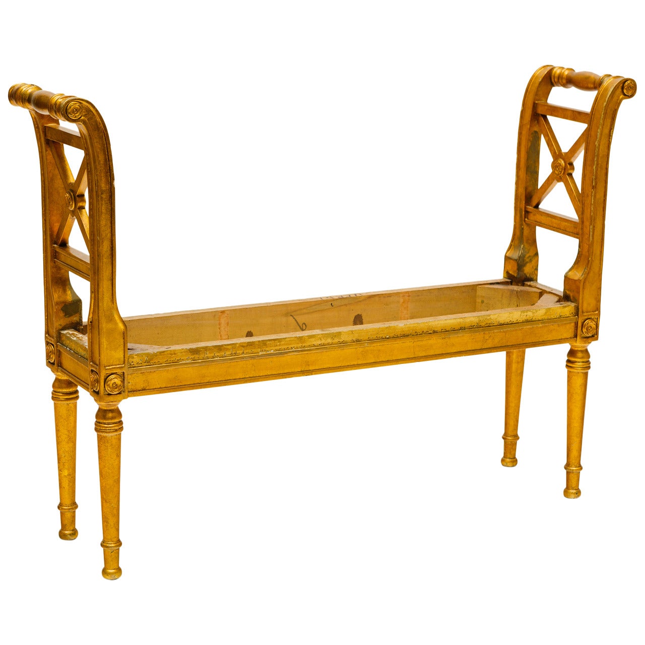 Narrow Giltwood French Bench
