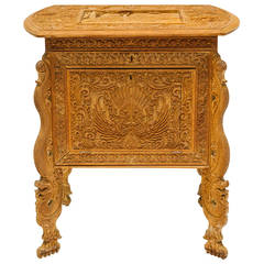 Carved Teak Asian Chest
