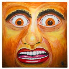 Monumental Crazy Face Surreal Painting by Lynch