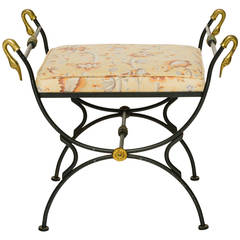 Iron and Brass Classical Swan Bench 11