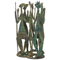 Vintage Reimer Iron Sculpture of People in a Circle