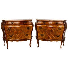 Pair of Italian Parquetry Bombay Chests