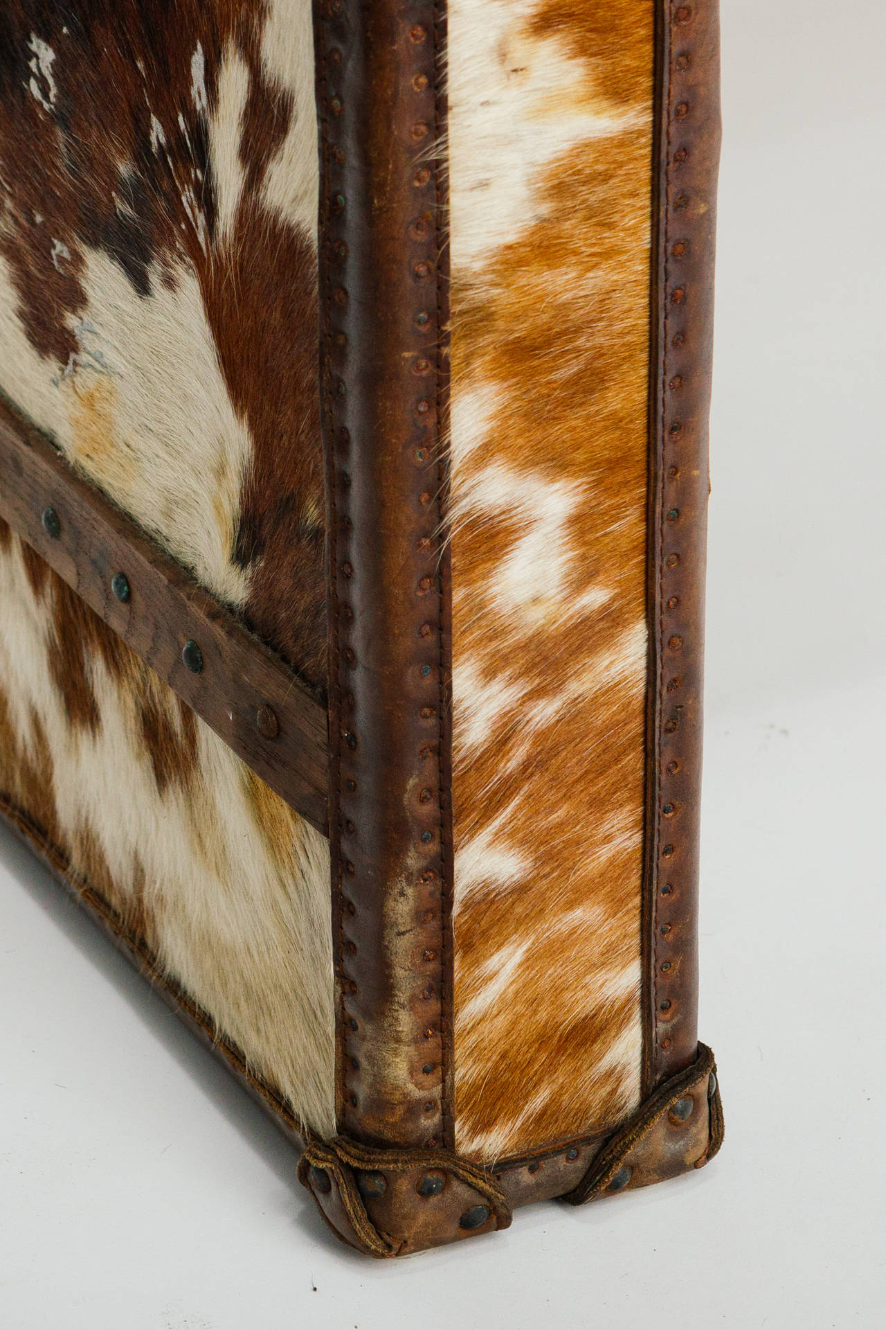 Rare cowhide and leather 3 drawer desk by Tequilla Kola, purchased in Hong Kong.