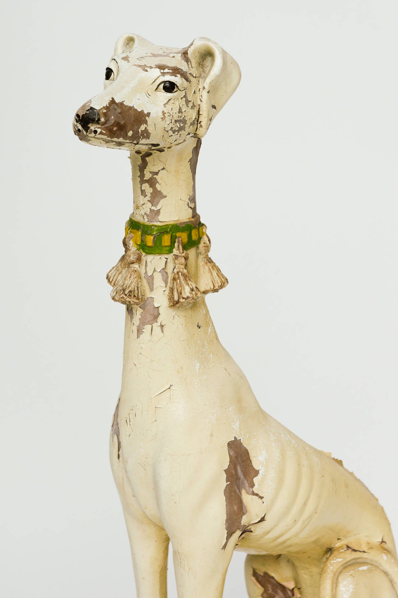 Distressed Painted Resin Greyhound 3