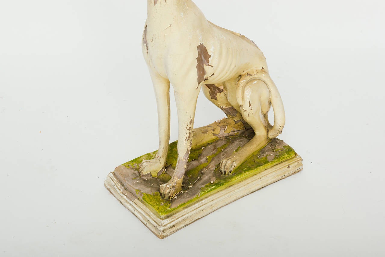 Distressed Painted Resin Greyhound 2