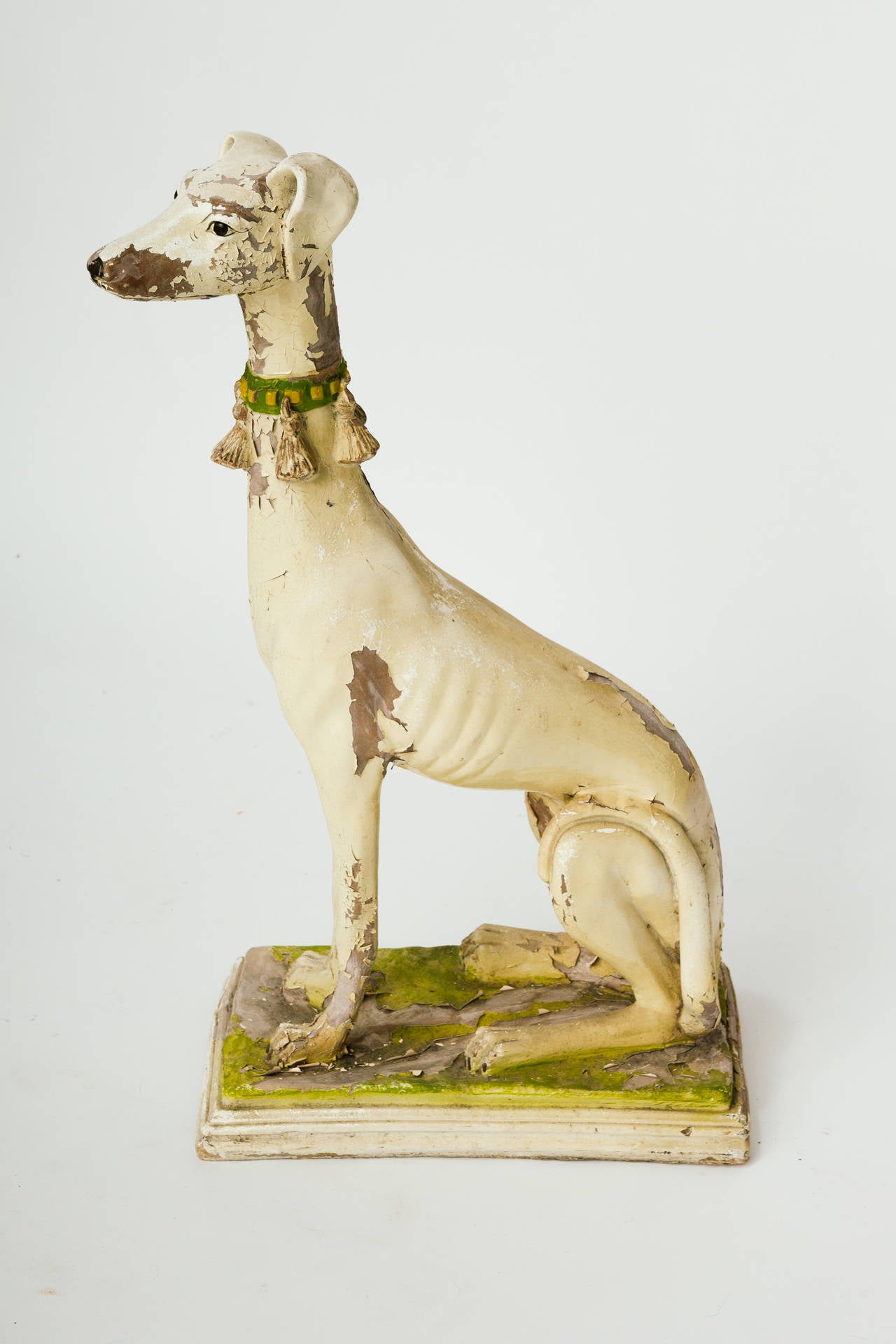 Distressed Painted Resin Greyhound 4