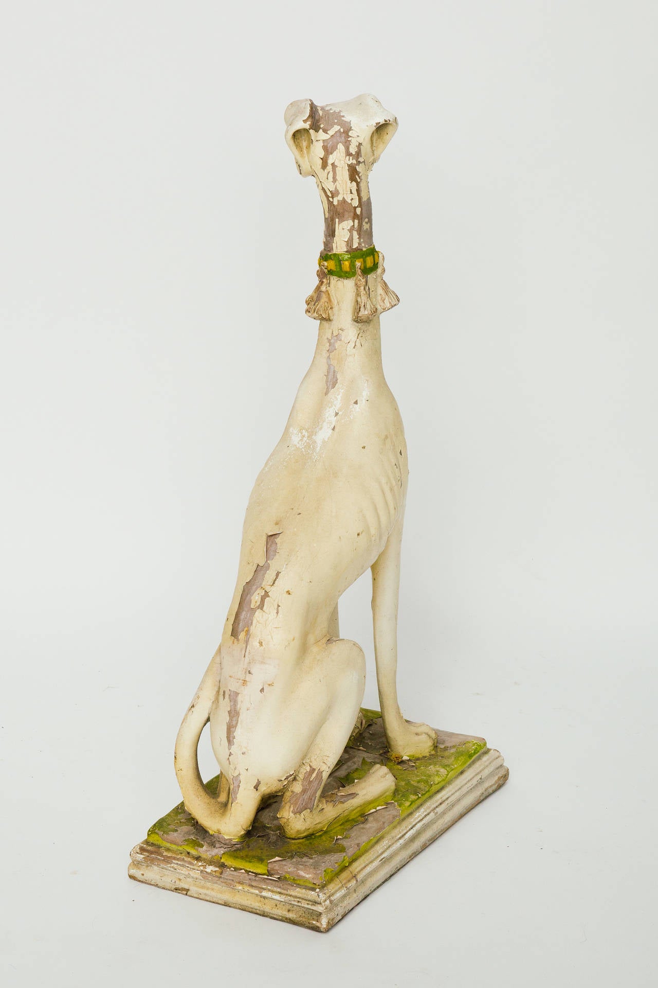 Distressed Painted Resin Greyhound 5