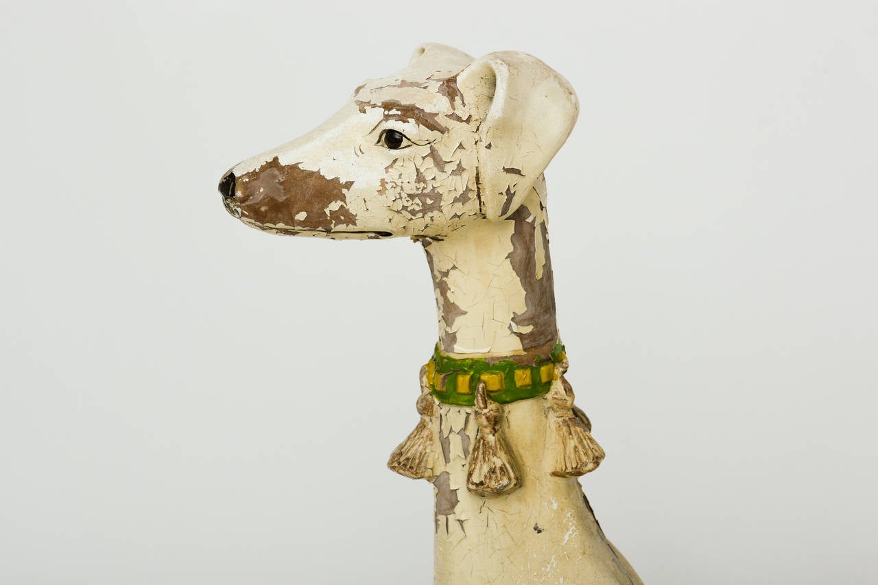 Distressed Painted Resin Greyhound 6