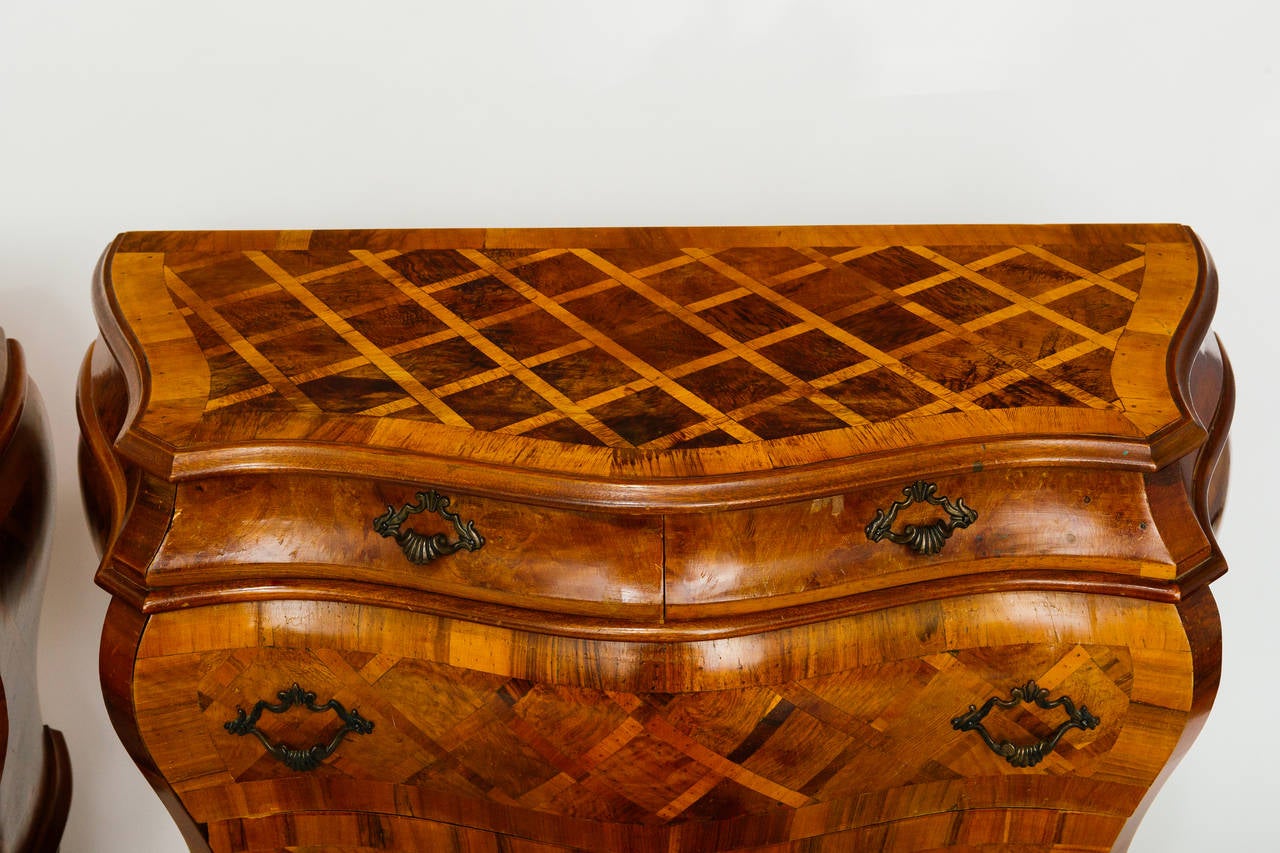 Pair of Italian Parquetry Bombay Chests In Good Condition In Tarrytown, NY
