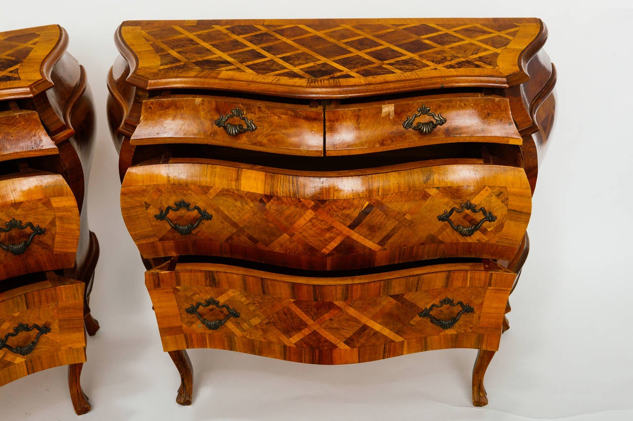 Pair of Italian Parquetry Bombay Chests 2