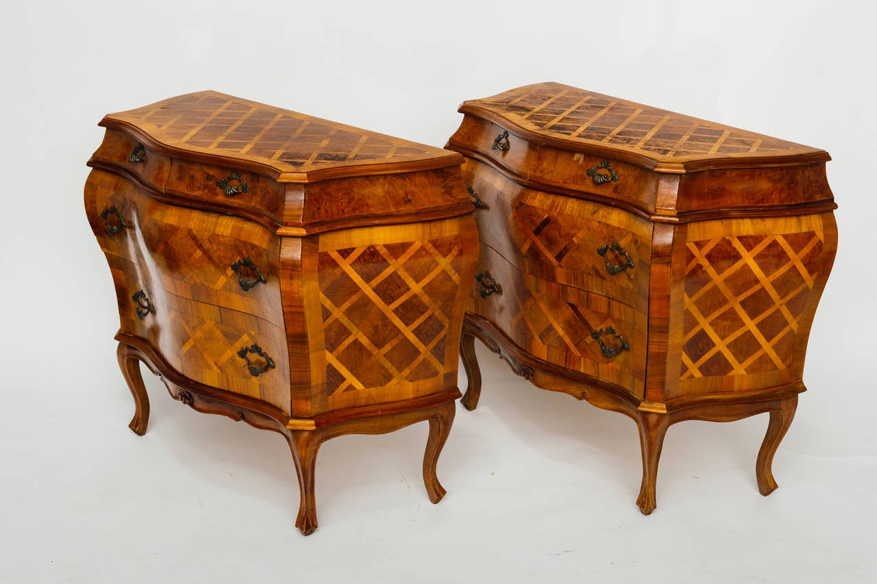 Pair of Italian Parquetry Bombay Chests 3