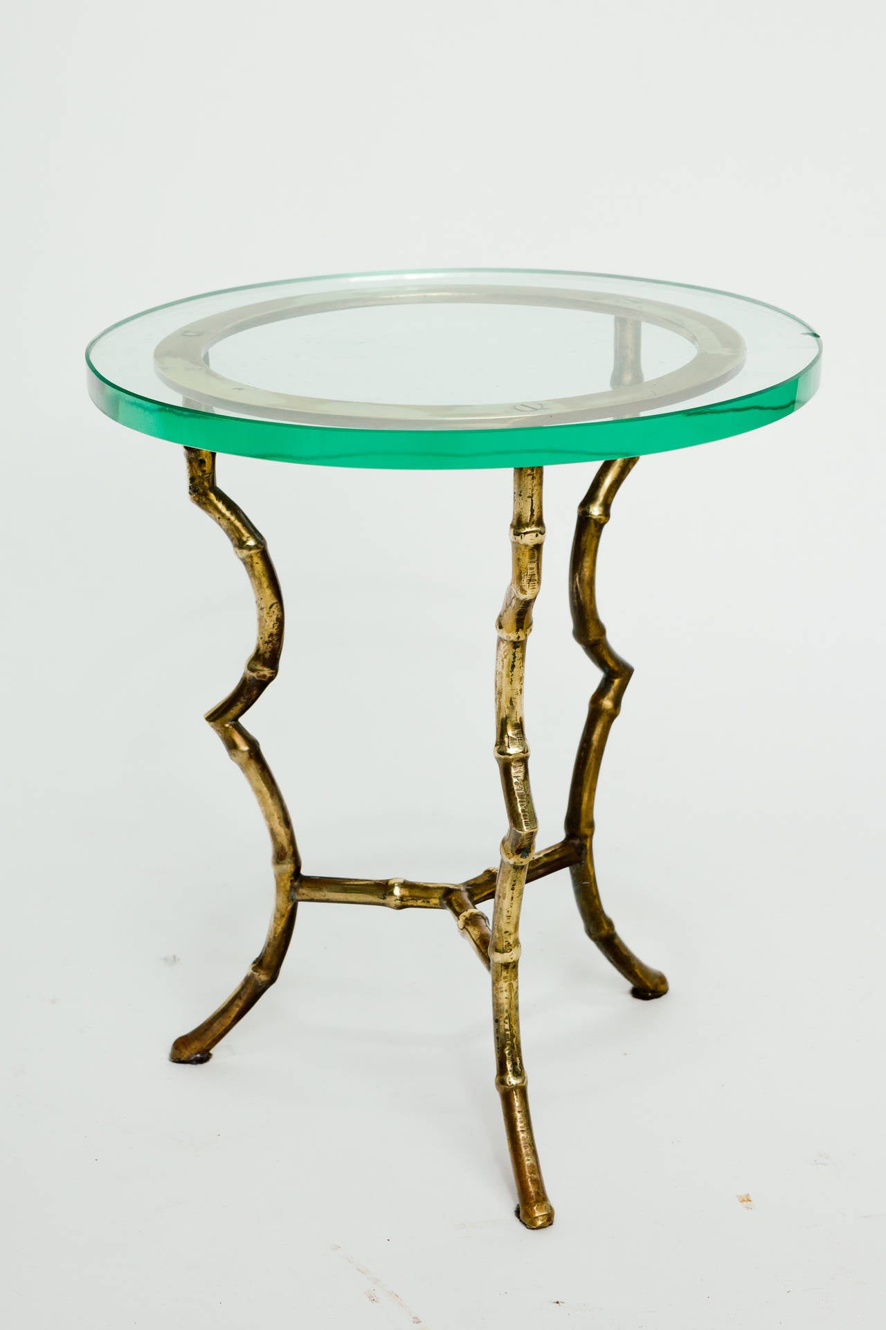 Italian Brass Faux Bamboo Side Table 4