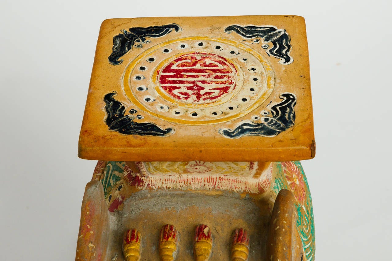 Late 20th Century Unglazed Ceramic Elephant Table