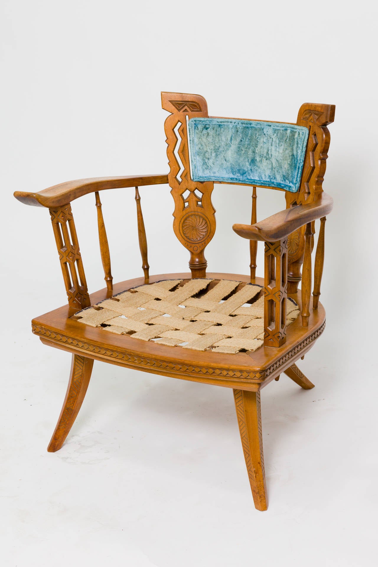 Pair of southwest ranch style lounge chair. Highly carved.