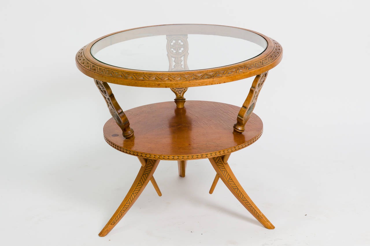 Southwest Ranch Carved Side Table