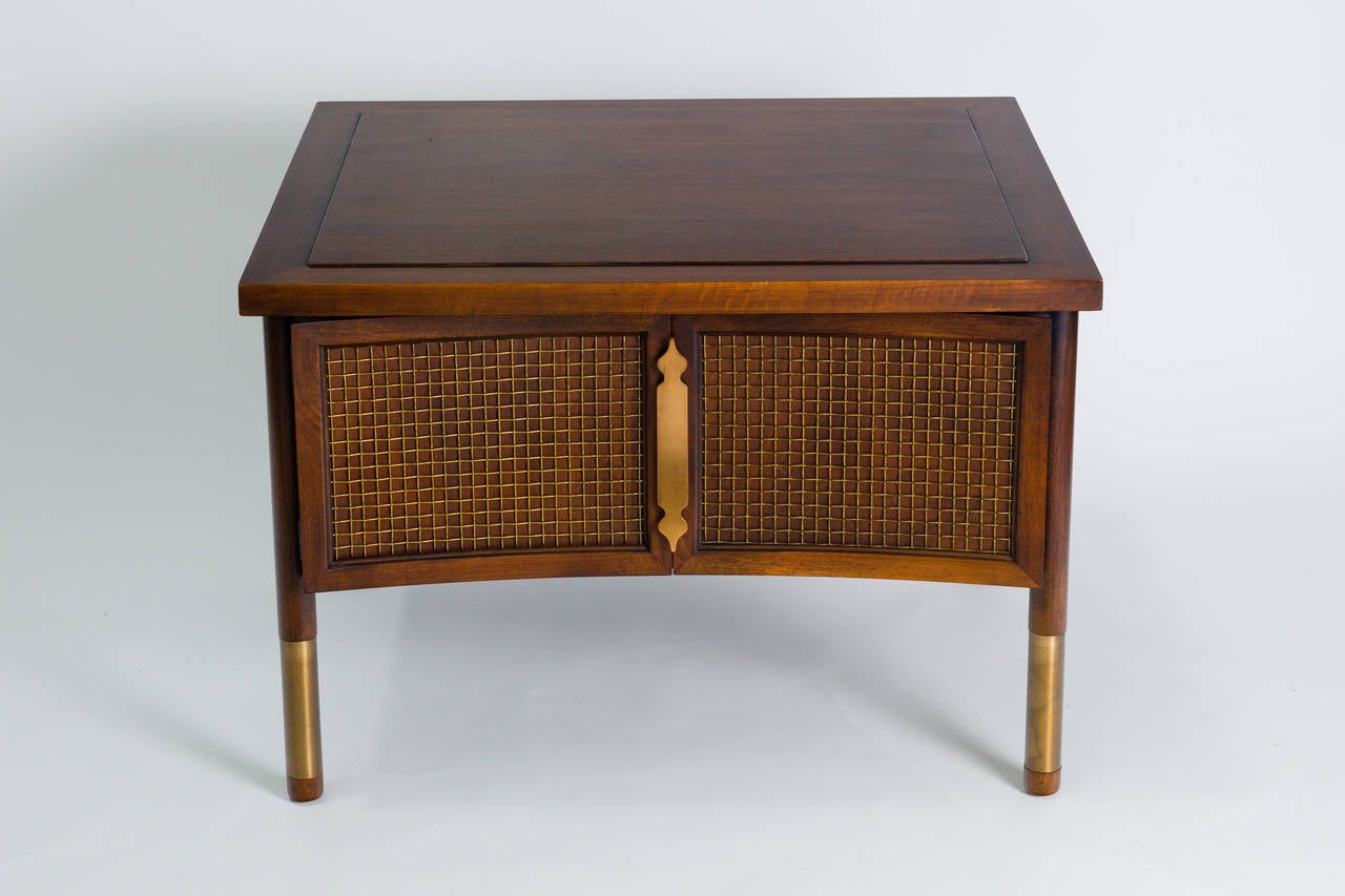 Walnut and Brass Side Table by Bert England for John Stuart