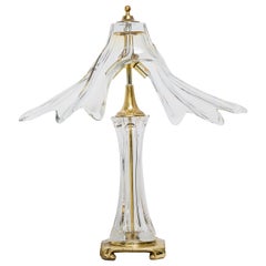 Retro Cofrac Art Verrier Crystal French Table Lamp